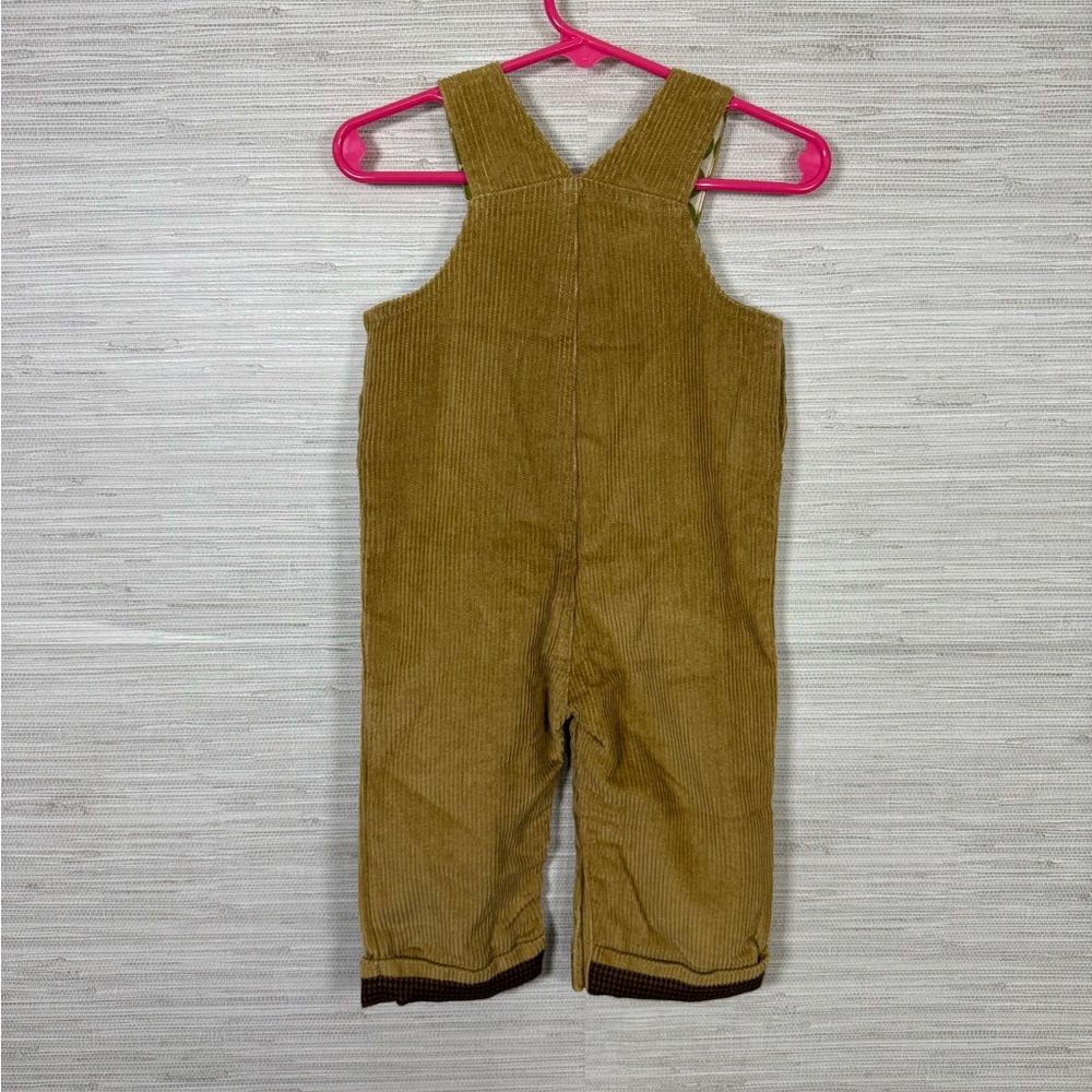 Kid’s Mud Pie Tan Corduroy Owl Overalls Size 6-9 Months - Picture 2 of 9